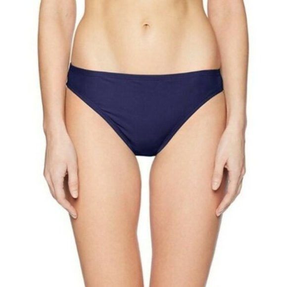 adidas Women's Bikini Bottoms XL Navy Hipster Swim Brief Volley Sexy Logo New - Picture 3 of 8